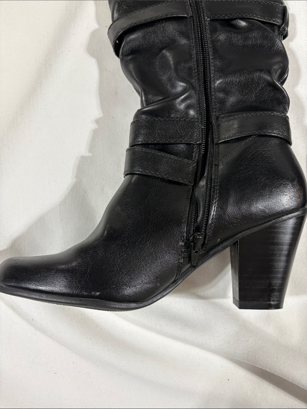 Kohl's Black Slouchy Mid-Calf Heeled Boots - Picture 10 of 11